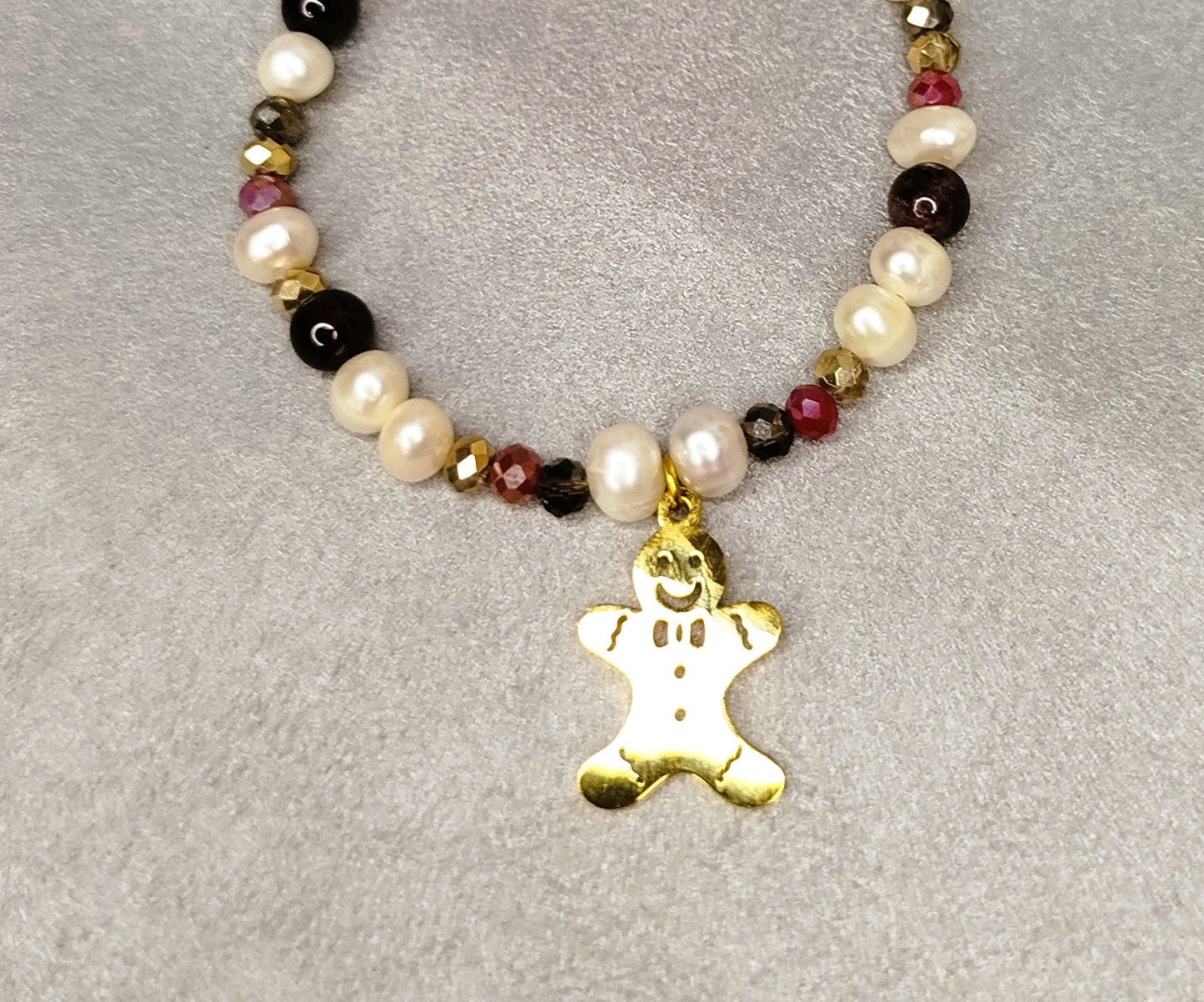 Bracelet Grenadine Epicée - Perles Blanches et Grenat ALMA Y LUZ