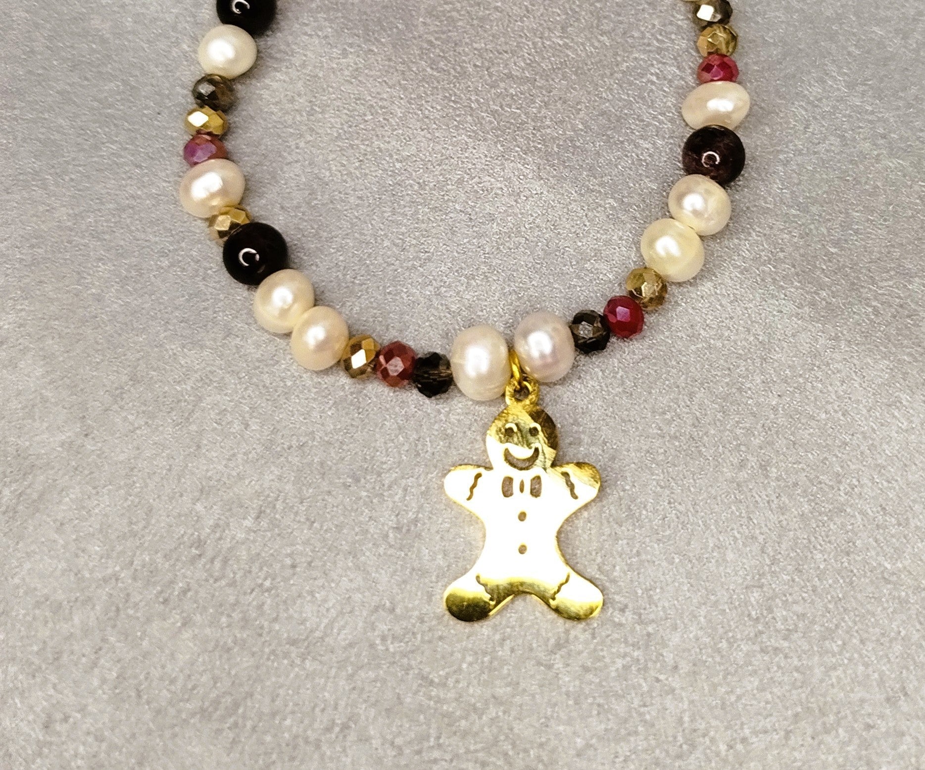 Bracelet Grenadine Epicée - Perles Blanches et Grenat ALMA Y LUZ