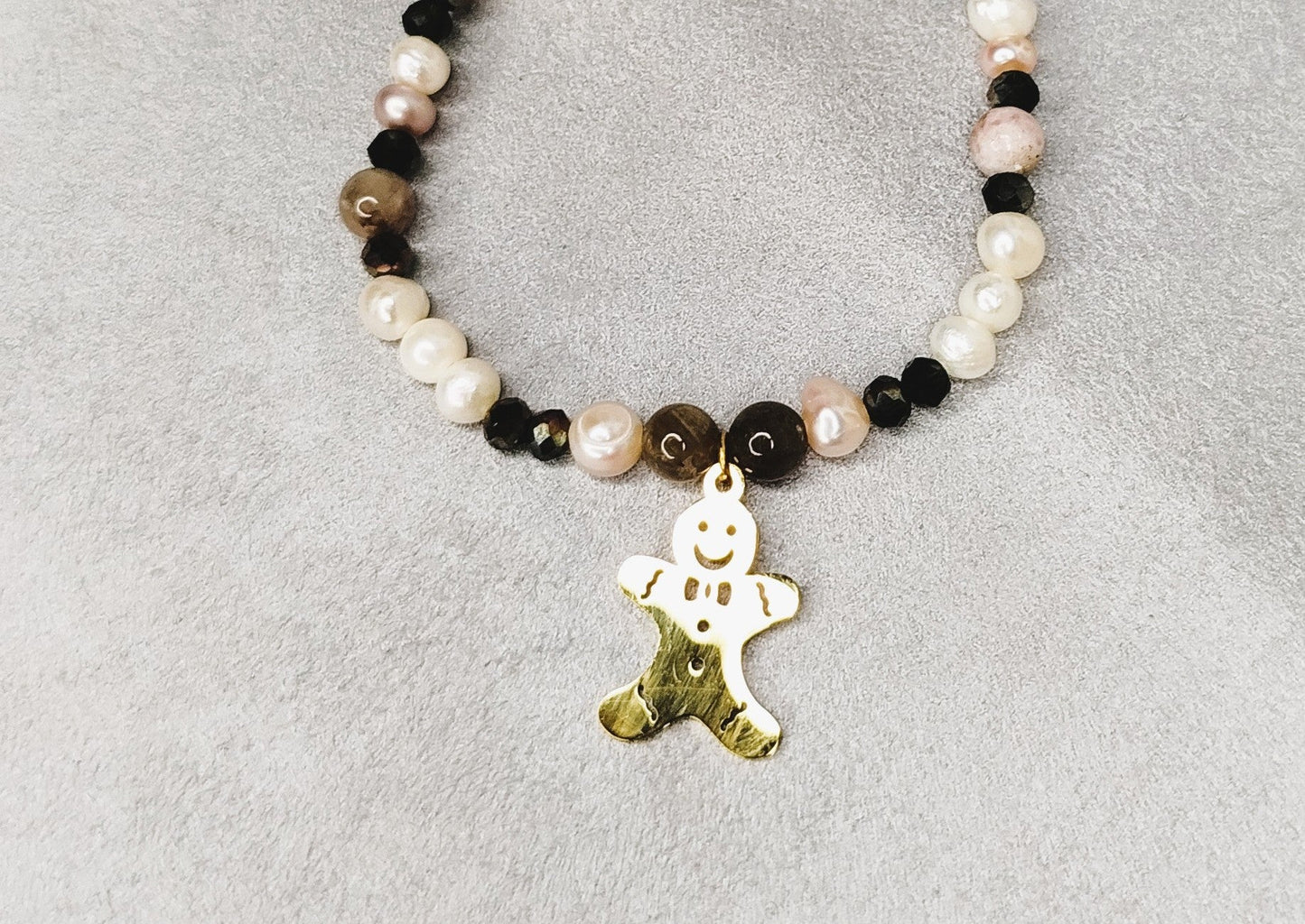 Bracelet Ancre d'épice - Perles Blanches et Tourmaline Multicouleur ALMA Y LUZ