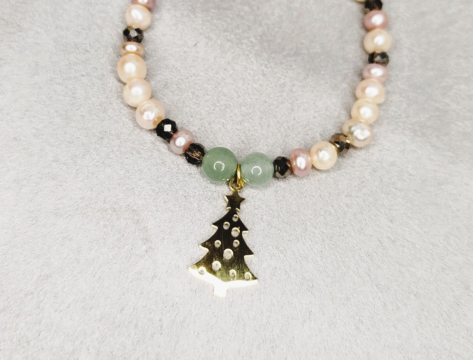 Bracelet Sapin Vaillant- Perles Blanches et Aventurine ALMA Y LUZ